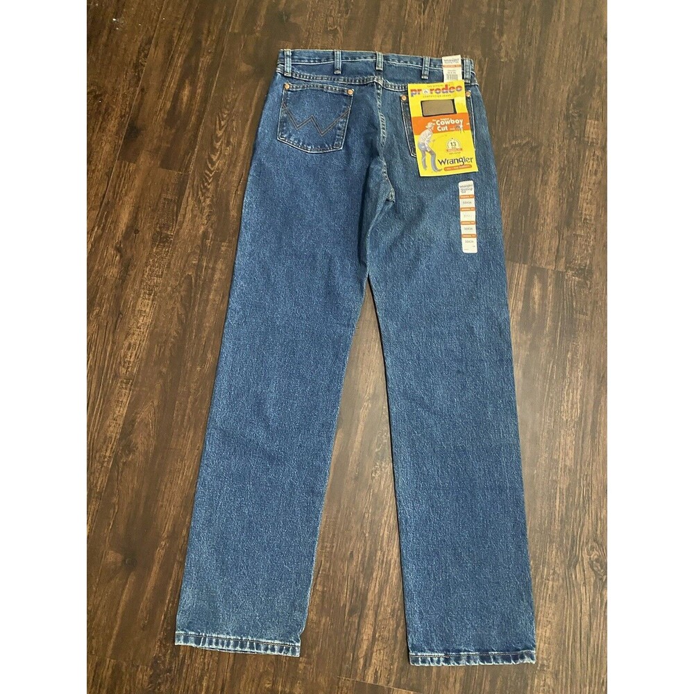 Wrangler Cowboy Cut Original Fit 13MWGK Mens Blue Jeans 33x34 Slim Fit Premium - Picture 4 of 9